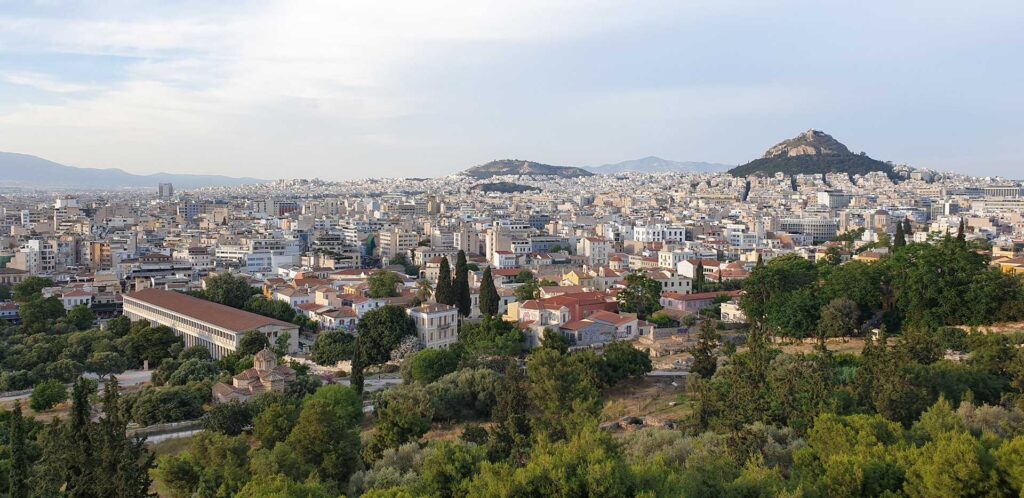 Stoa of Attalus e Lycabettus hill, view from Acropolis