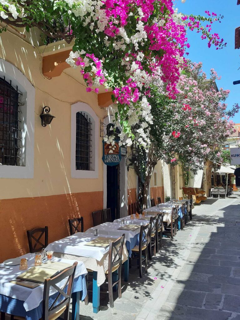 Restaurant in Rethymno old town, Crete