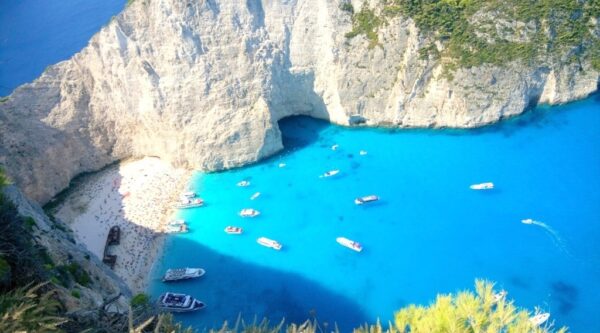 Navagio(Shipwreck) beach from above, Zakynthos Greece